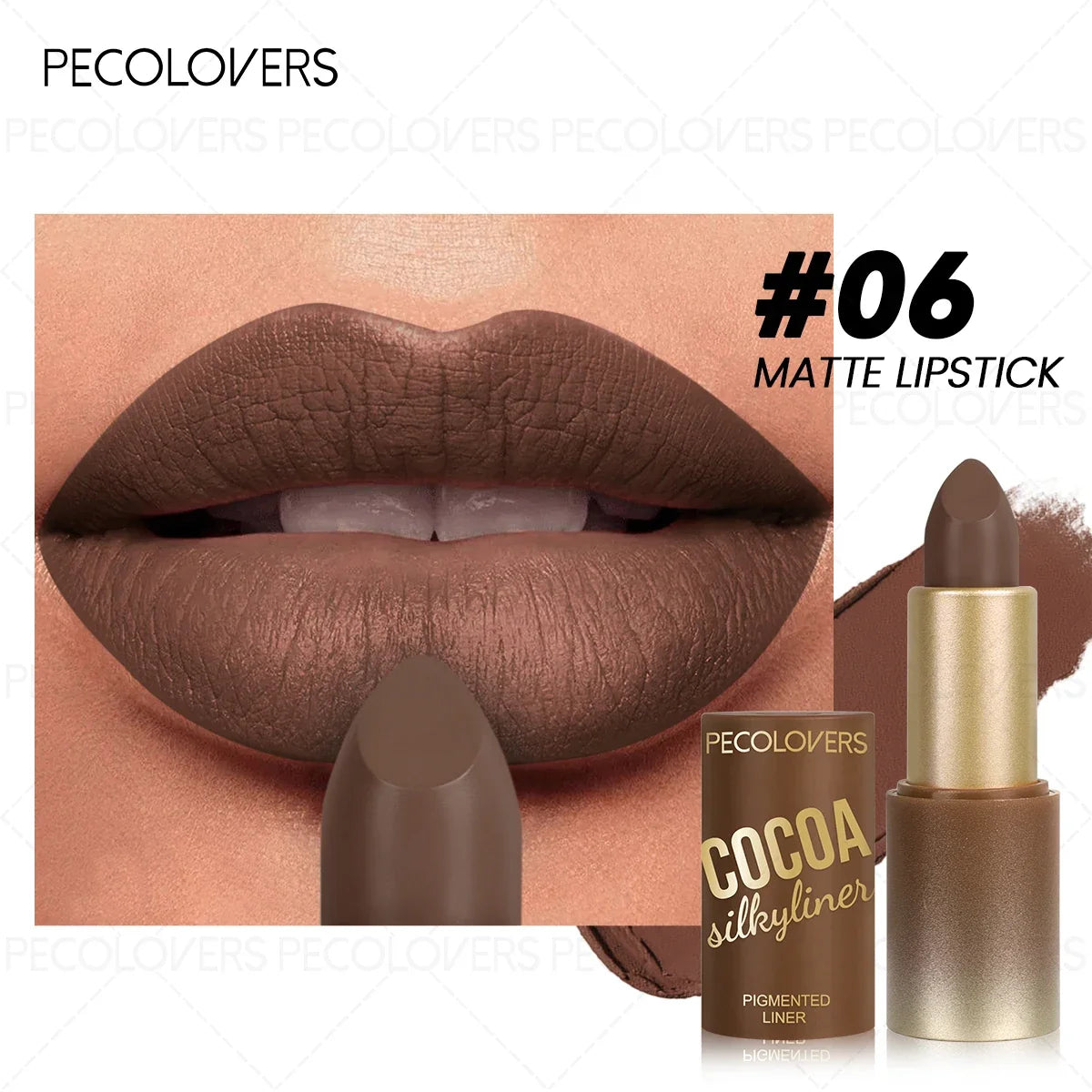 Velvet Matte Lipstick Reddish Brown – High-Pigment Lip Color Matte Lipstick Qme 06