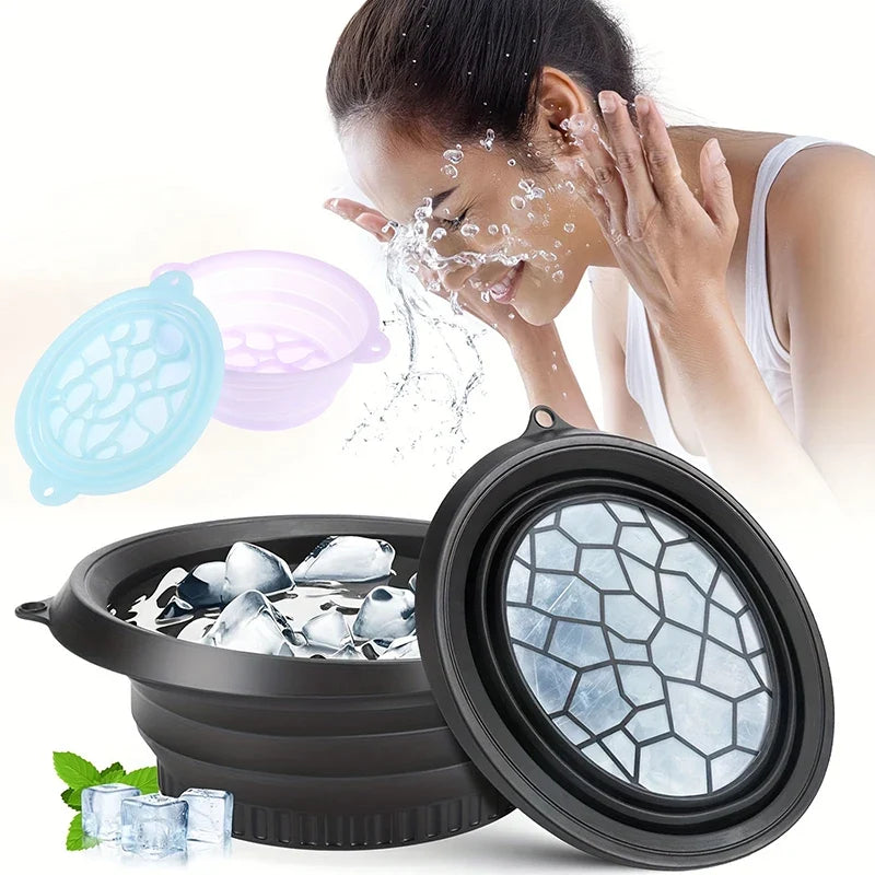 Foldable Silicone Face Ice Bath Bowl – Portable Facial Basin Facial Plunge Basin Qme