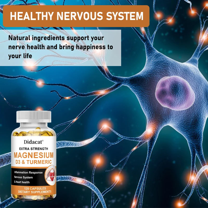 Calcium Magnesium Vitamin D3 & Turmeric Capsules – 60ct Vitamin Supplement Qst