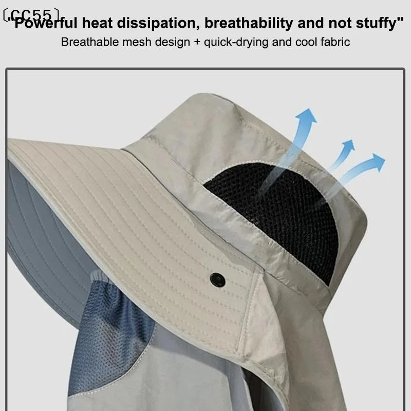 UV Protection Wide Brim Bucket Hat – Mesh Breathable Sun Hat Wide Brim Sun Hat Qst