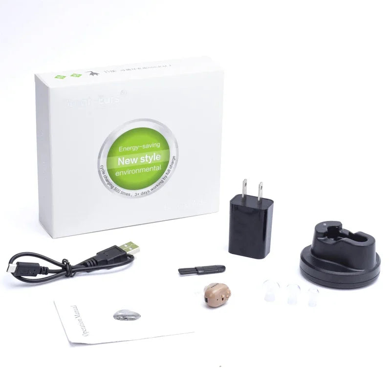 XceeFit ITE Rechargeable In-Ear Sound Amplifier for Adults Personal Sound Amplifier Qst With US Plug