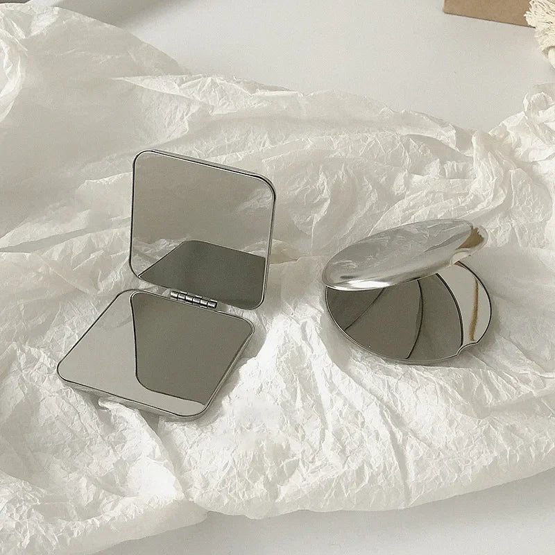 Portable Stainless Steel Folding Pocket Makeup Mirror Pocket Makeup Mirror Qme