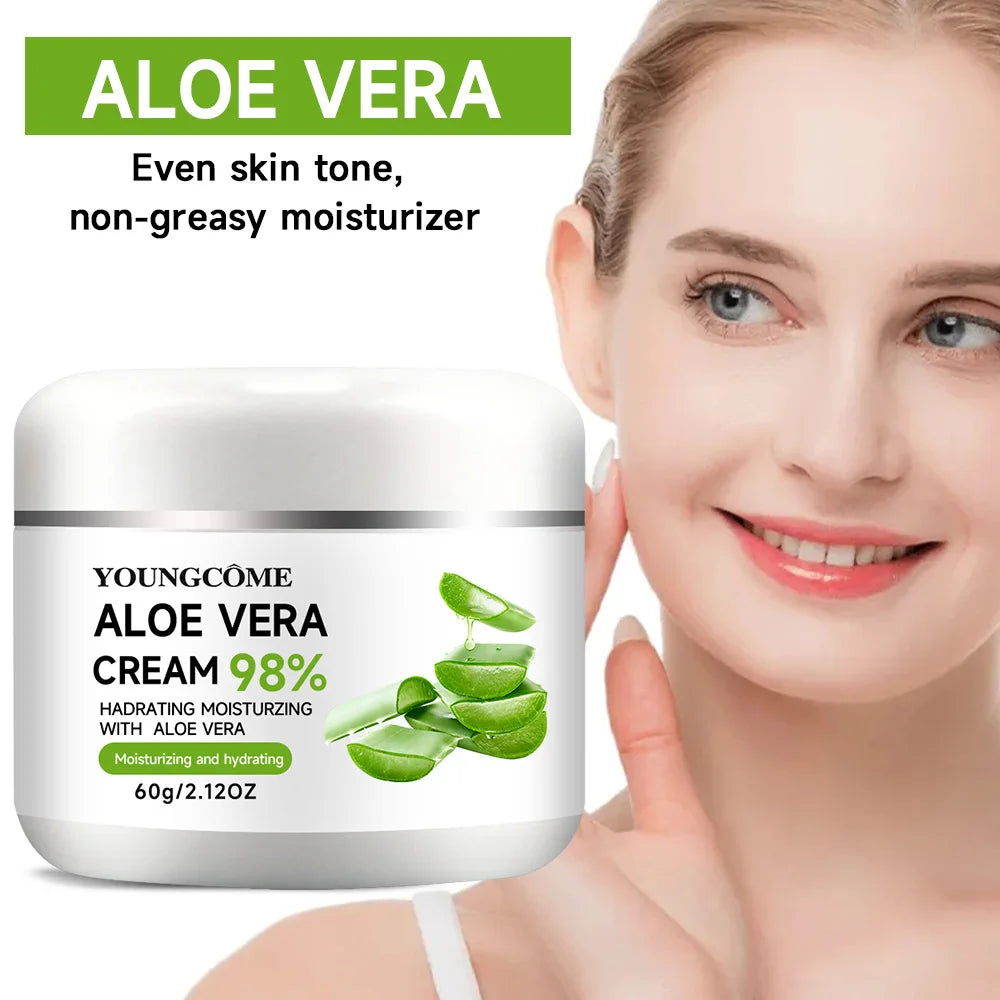 YOUNGCOME 98% Aloe Vera Face Cream – Moisturizing & Anti-Aging Aloe Vera Face Cream Qst