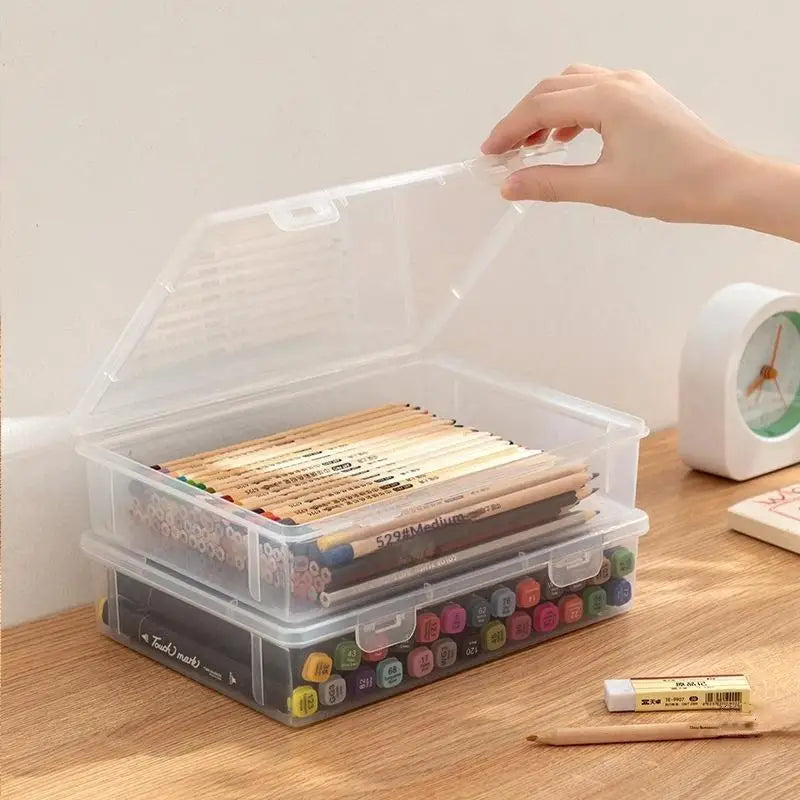 Large Transparent Pencil Case for Markers & Sketch Supplies Transparent Pencil Case Qme