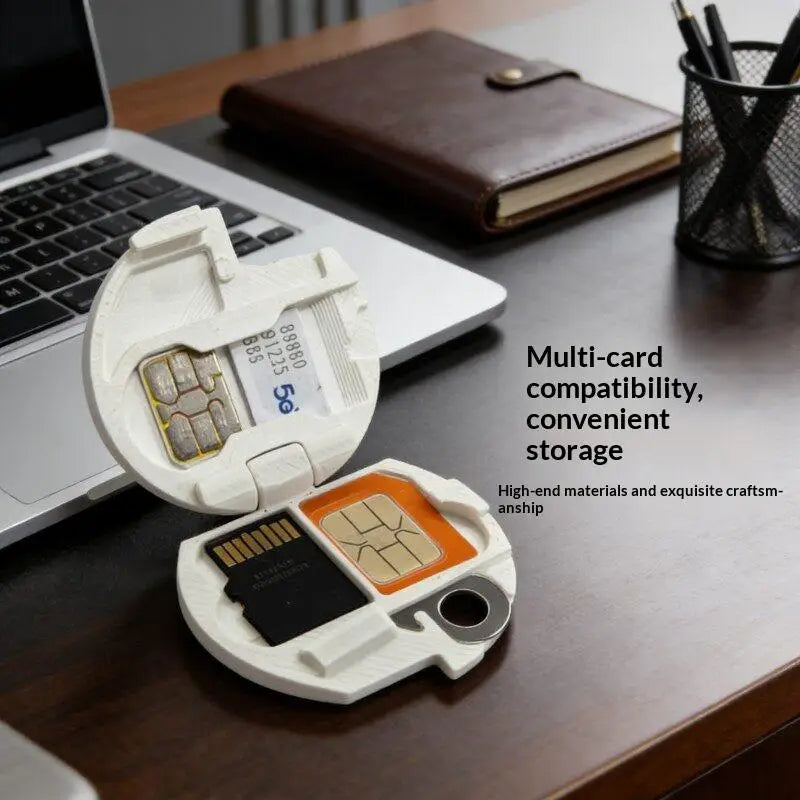 SIM & TF Memory Card Holder Case with Eject Pin | Qme Memory Card Case Qme
