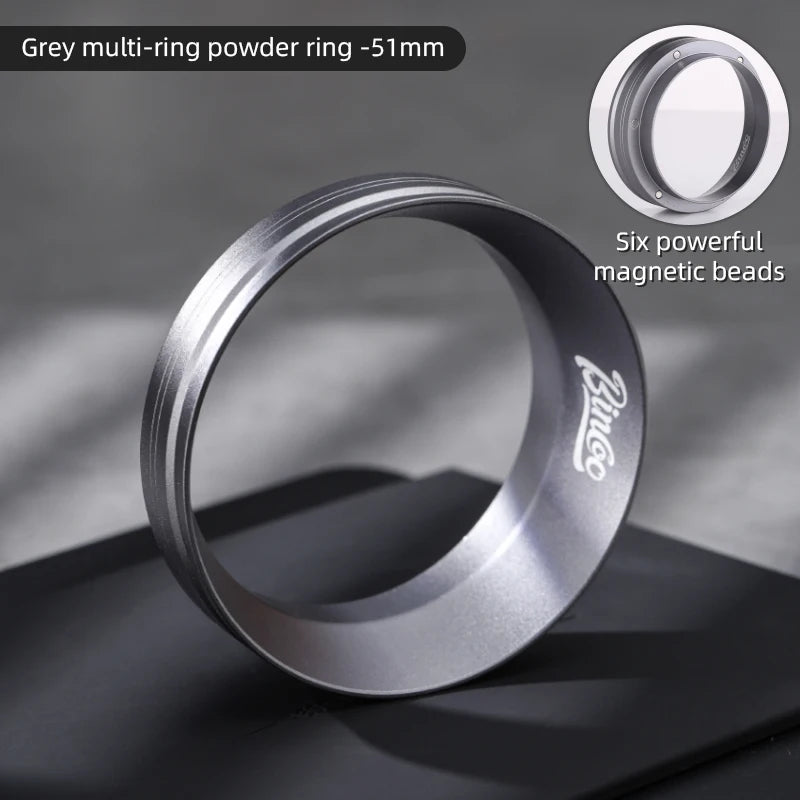 Bincoo Magnetic Dosing Ring 51mm 58mm Portafilter Funnel Tool Espresso Dosing Ring Qst 51mm grey