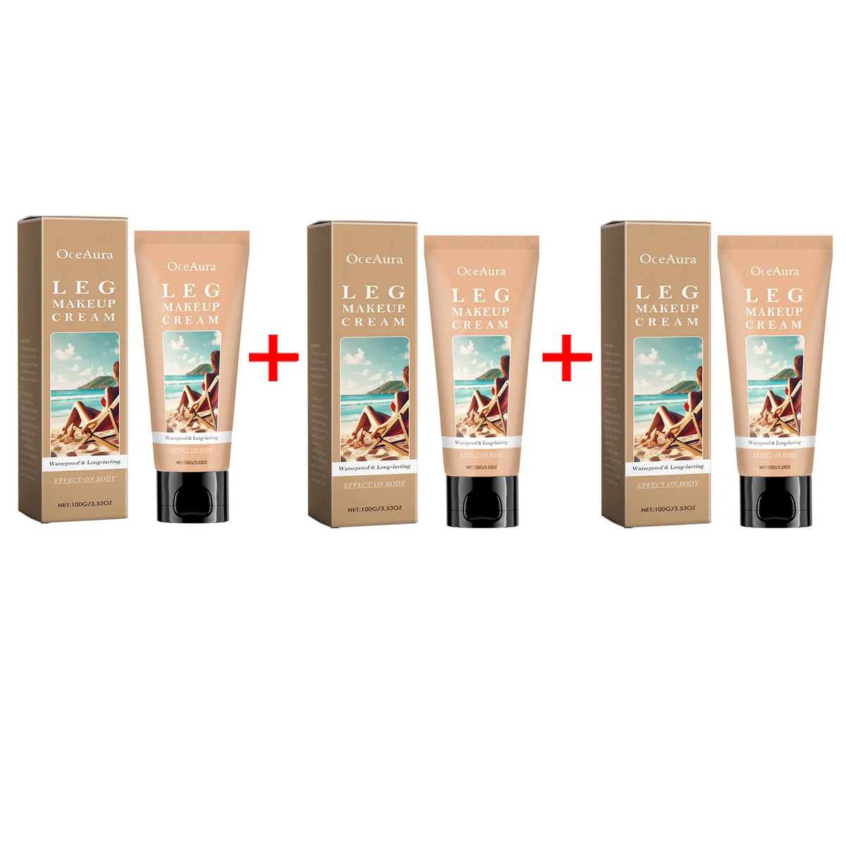 OceAura Leg Makeup Body Lotion – Waterproof Body Foundation Body Makeup Foundation Qst C X 3PCS