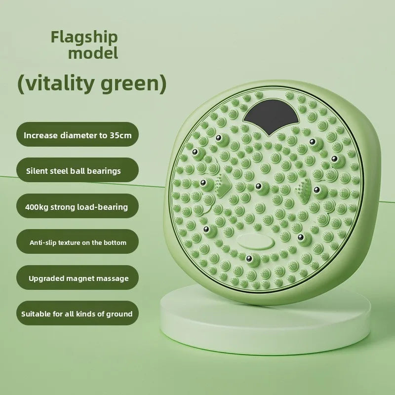 Magnetic Waist Twisting Disc with Foot Massage & Counter Twist Exercise Board Qst Green