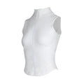 Slim Fit Yoga Crop Vest | Sweat-Wicking Nylon Tank Top Yoga Crop Vest Qme White XXL