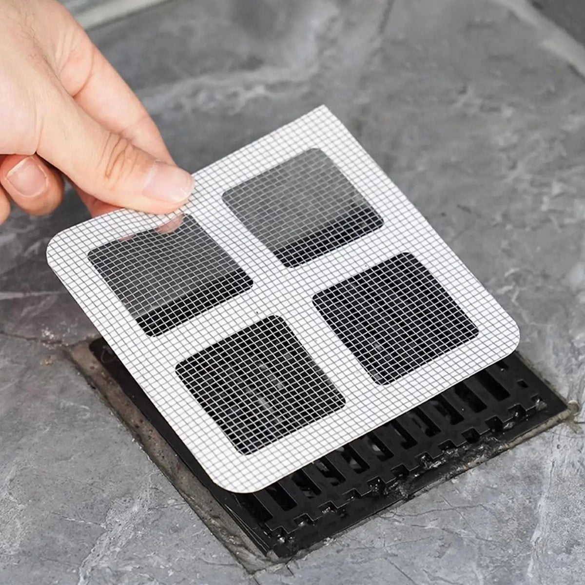 Shower Drain Hair Catcher Stickers 50-Pack Peel & Stick Drain Hair Catcher Qme