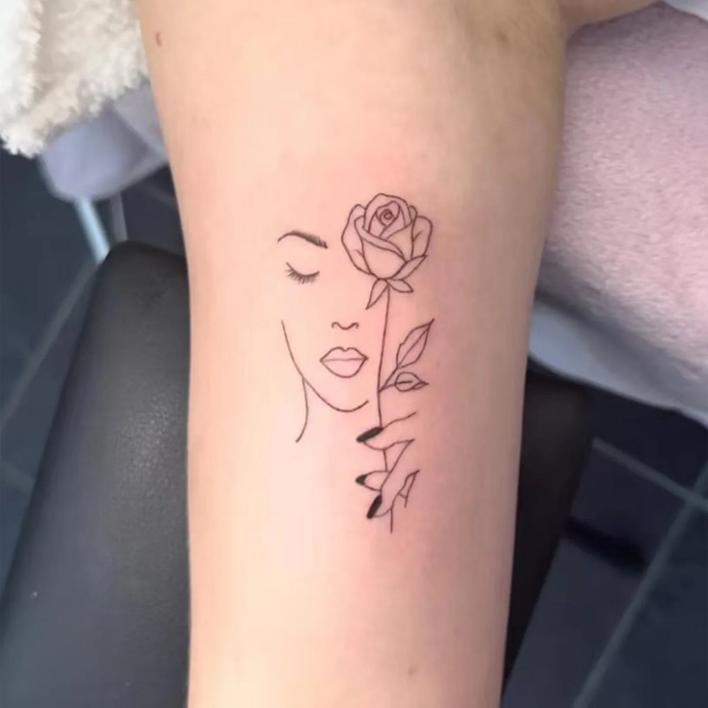 Minimalist Leaf Vine Temporary Tattoo Sticker – Waterproof Fine Line Temporary Tattoo Sticker Qme