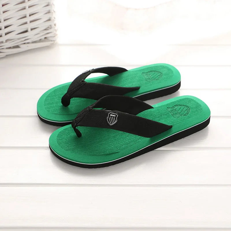Men's EVA Flip Flops Beach Sandals – Non-Slip Summer Slippers Flip Flop Sandals Qme Green 44 (Insole 27.5cm)