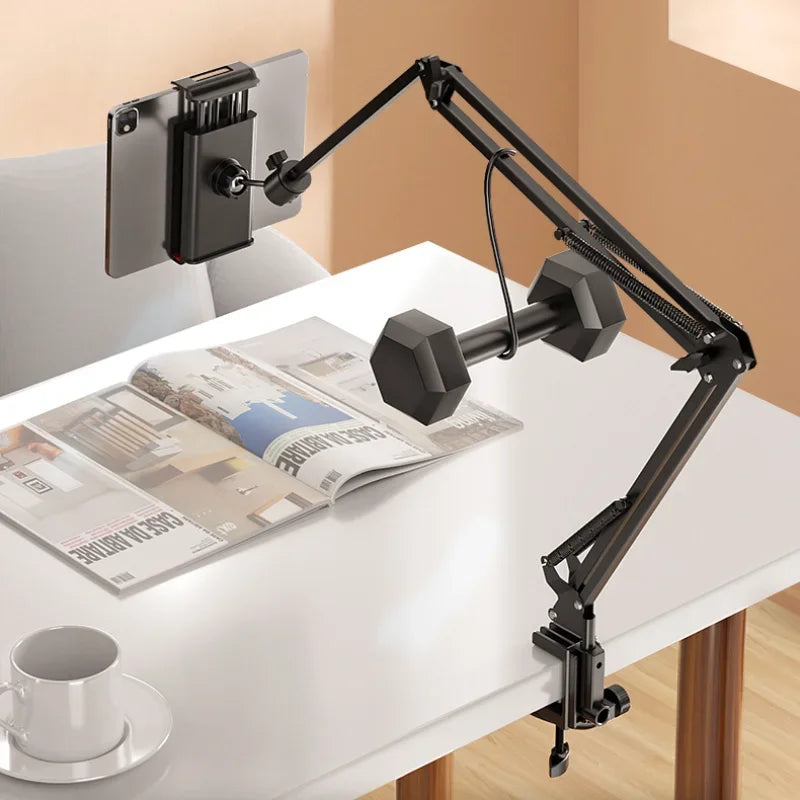 360° Long Arm Tablet & Phone Holder Stand – Bed & Desktop Tablet Phone Stand Qme