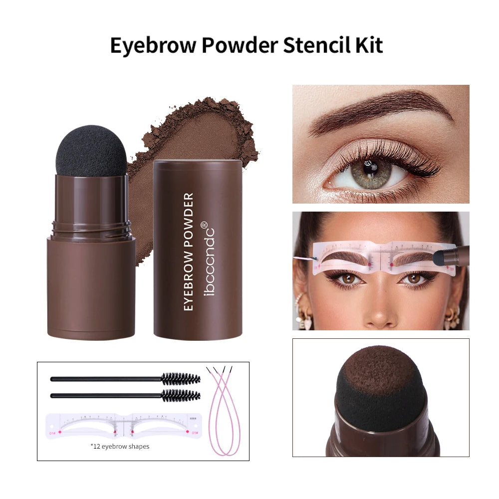 Eyebrow Stamp & Stencil Kit – Waterproof Brow Powder Set Eyebrow Stamp Kit Qst