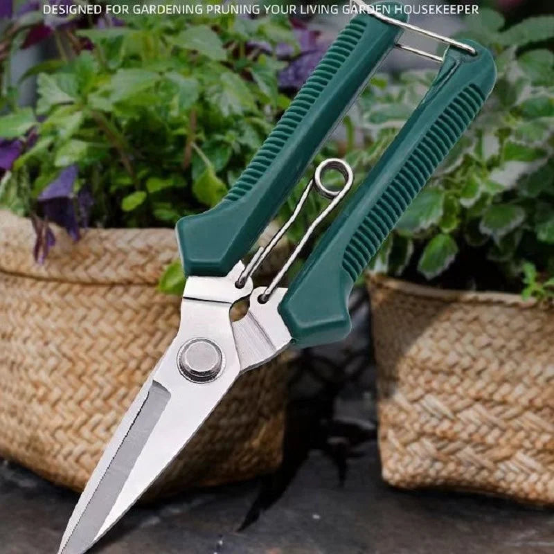 Straight Head Pruning Shears – Stainless Steel Non-Slip Handle Pruning Shears Qme