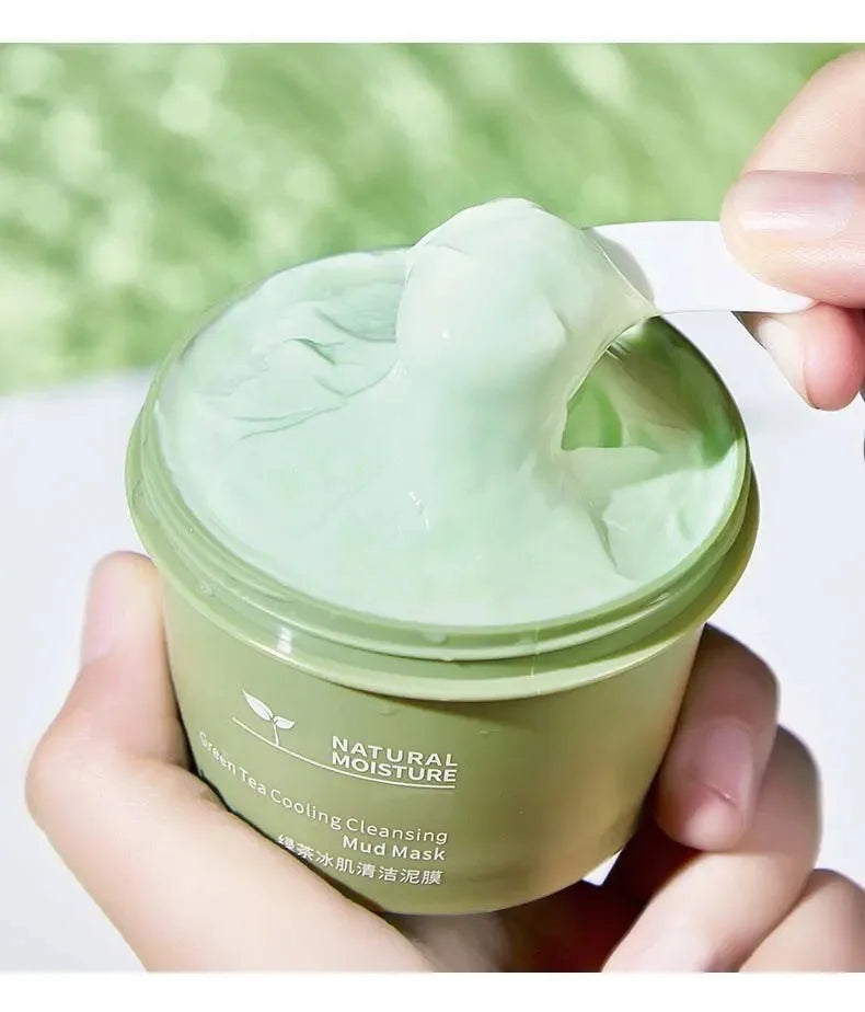 Green Tea Ice Mud Mask – Cleansing, Moisturizing & Oil Control Clay Face Mask Qst