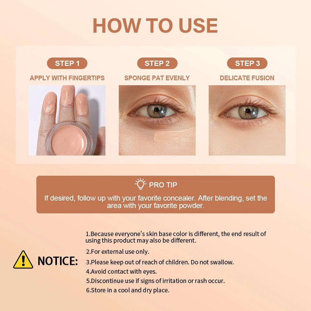 Under Eye Brightening Concealer Cream – Moisturizing Coverage Eye Concealer Cream Qst