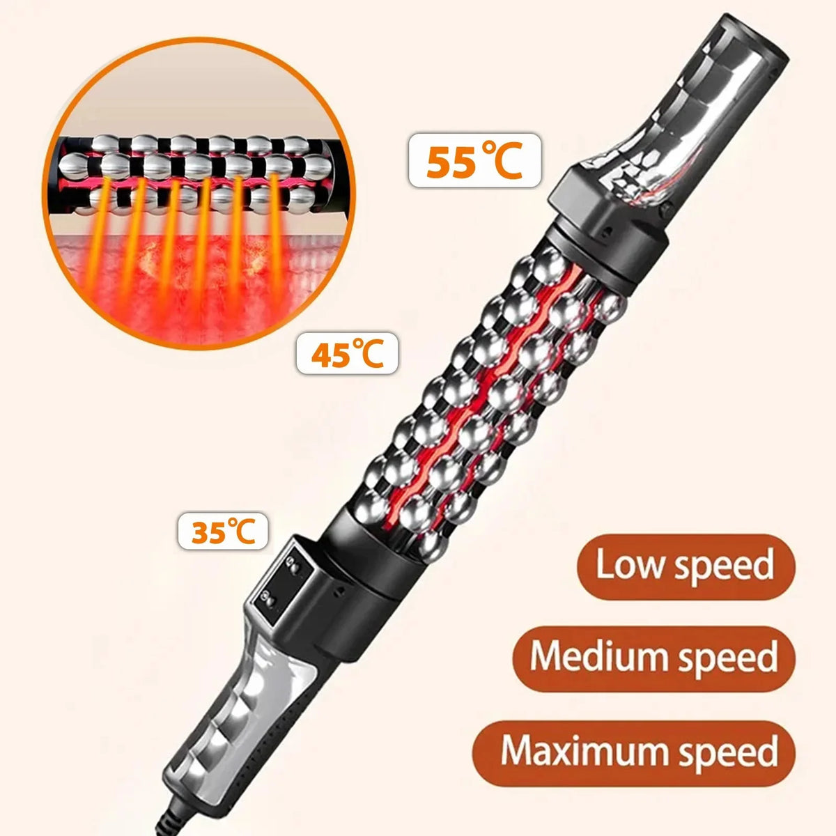 Vilnason Red Light Heated Massage Roller | 360° Rotating Body Massager Electric Massage Roller Qst