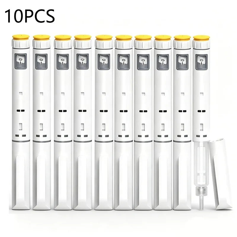 10PCS Disposable Sterile Injection Pens 60IU 3ml Dose Control Injection Pen Qst Yellow-10PCS