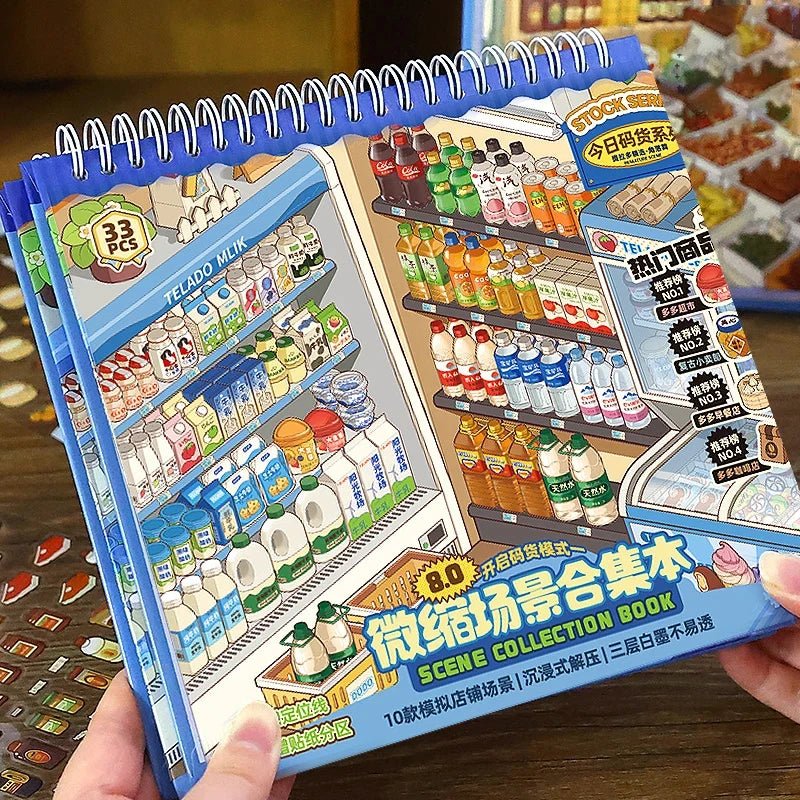 3D Creative Sticker Book with Tweezers – DIY Miniature Scene Kit DIY Sticker Craft Kit Qme