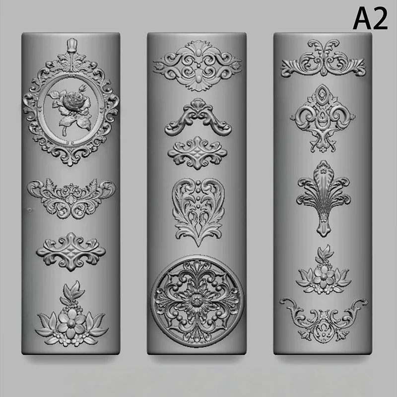 3D Relief Silicone Nail Mold – DIY Baroque & Christmas Art Silicone Nail Mold Qst A2