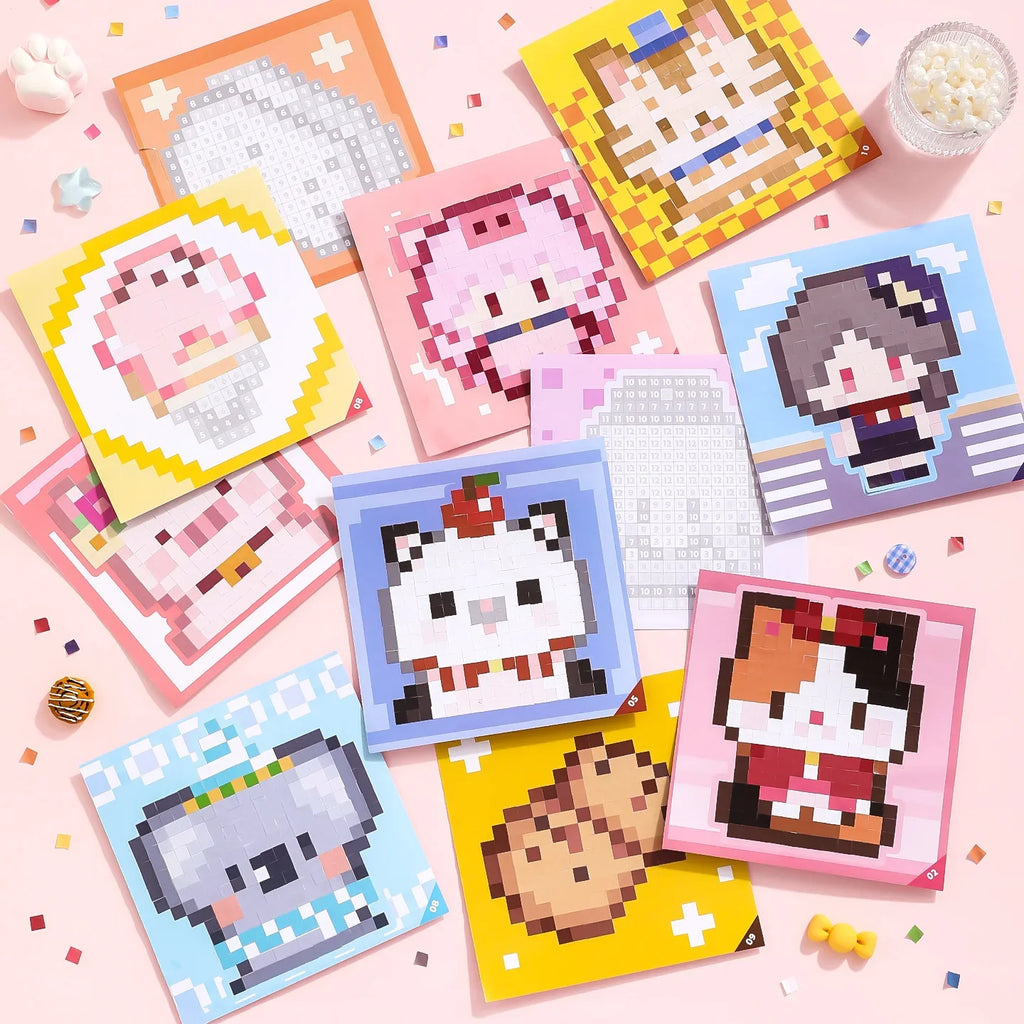23-Sheet Die Cut Sticker Book – Kawaii Cartoon Mini Bean Crafts Die Cut Sticker Book Qme