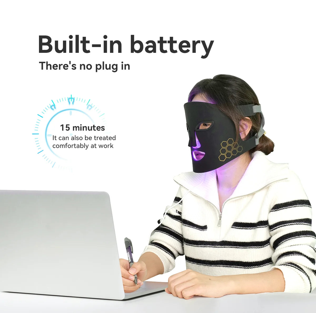 Hello Face M100 LED Light Therapy Mask – Red Blue Infrared LED Therapy Mask Qst