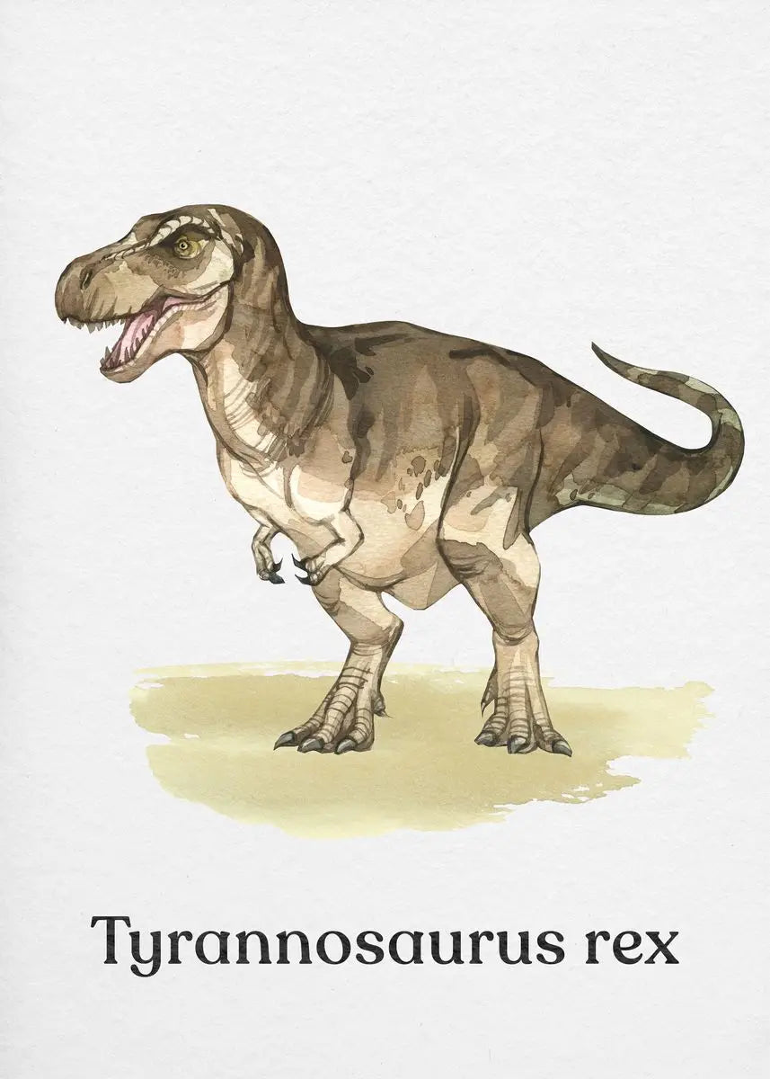 Watercolor Dinosaur Canvas Wall Art for Nursery & Kids' Room Canvas Wall Art Qst L 50X70cm No Framed