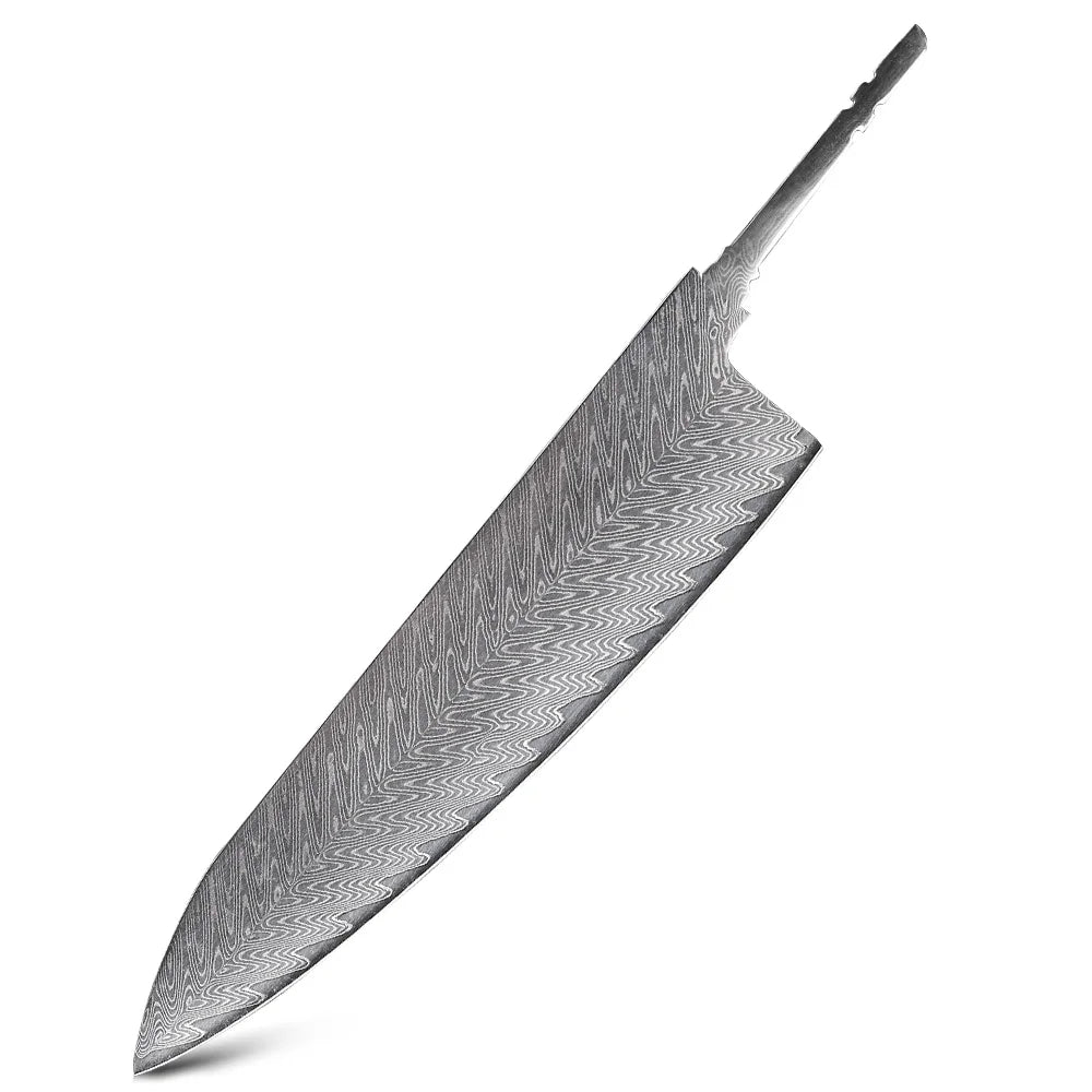 TURWHO Damascus Steel Kiritsuke Chef Knife DIY Kit – Blade & Handle Damascus Chef Knife Kit Qst WHITE
