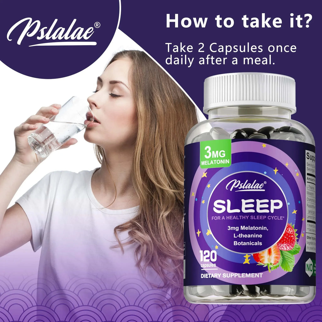Pslalae Melatonin & L-Theanine Sleep Supplements | 3mg Sleep Supplement Qst
