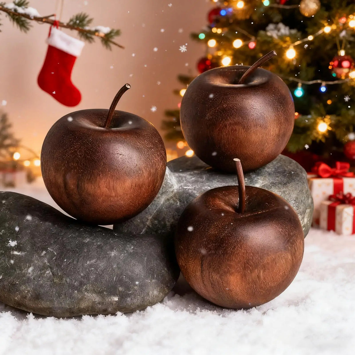 Wooden Apple Oil Diffuser – No Heat Car & Home Aromatherapy Essential Oil Diffuser Qme