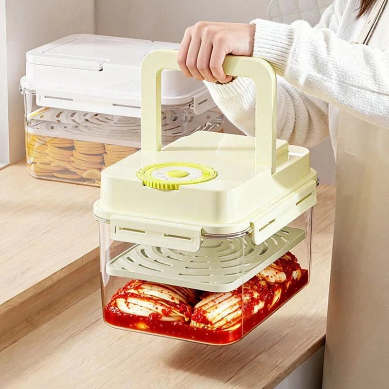 4L Kimchi & Pickle Fermentation Container with Press Plate Fermentation Container Qme