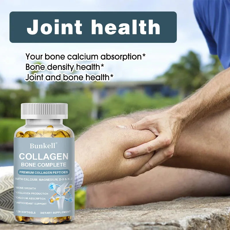 Collagen Complete – Calcium, Magnesium, D3 & K2 | 120 Caps Collagen Supplement Qst
