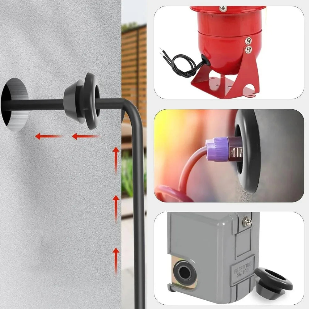 Black Rubber Grommet Assortment – Firewall Hole Plugs Kit Rubber Grommet Kit Qme