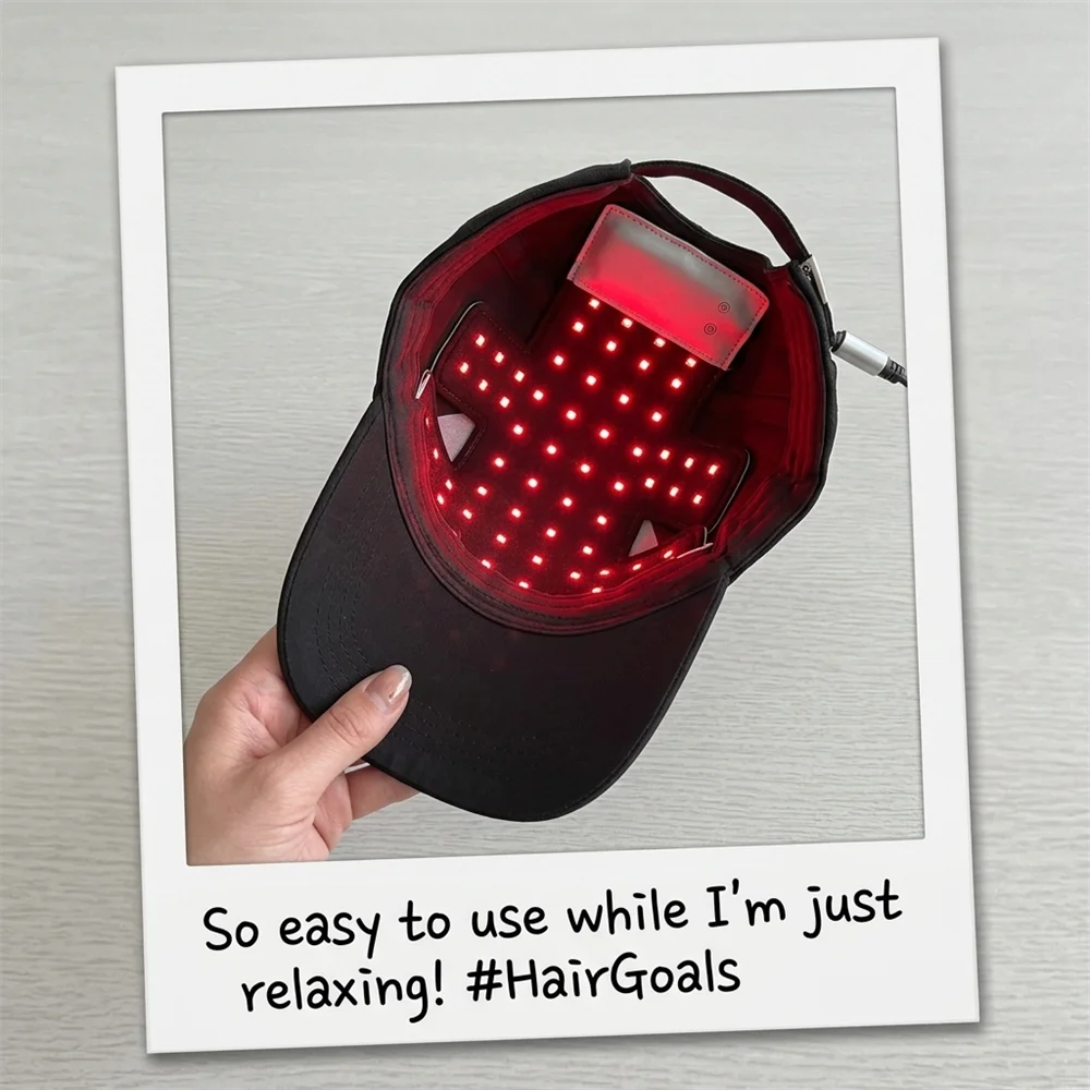 56 LED Red Blue Light Therapy Hair Growth Cap with Heating LED Hair Growth Cap Qst