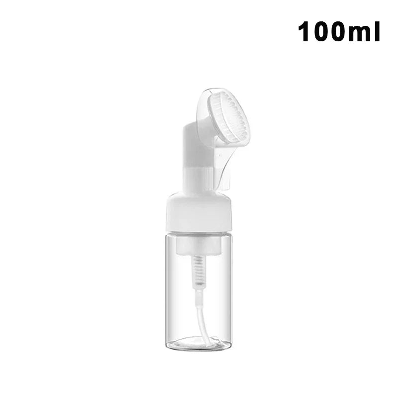 Foaming Pump Bottle with Silicone Brush – 100ml Refillable Dispenser Foaming Pump Bottle Qme 100ML