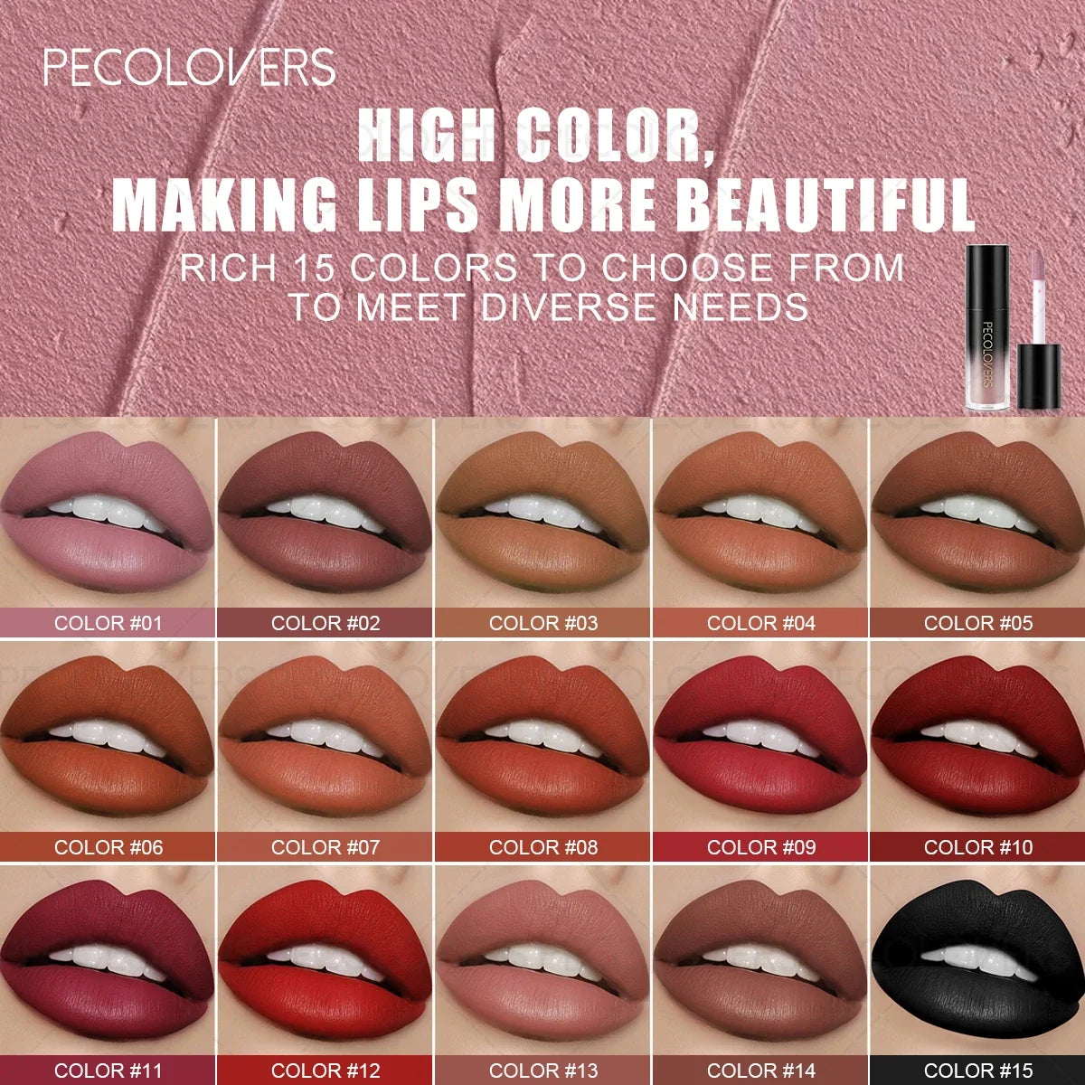 Matte Velvet Lip Gloss – Waterproof, Long-Lasting, 11 Colors Matte Lip Gloss Qme
