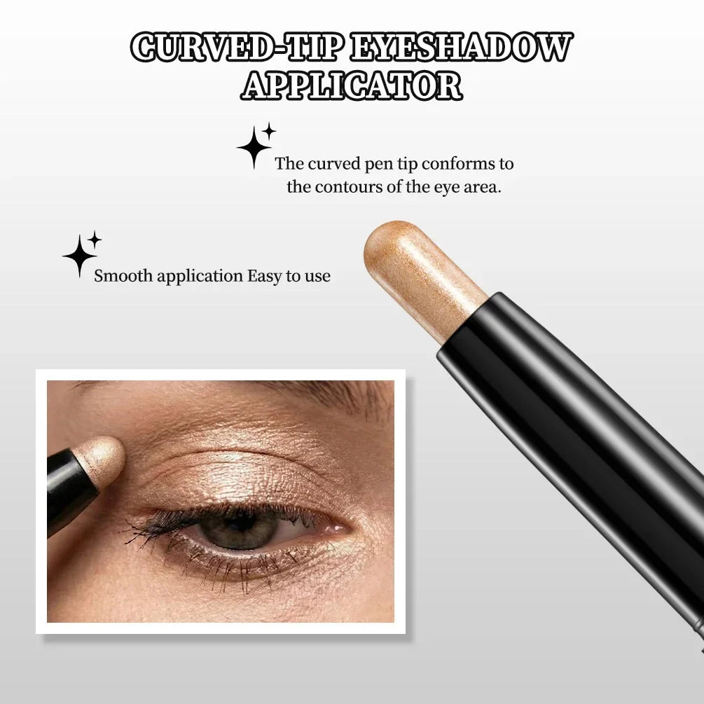 QIBEST Pearlescent Shimmer Eyeshadow Stick – Long-Lasting Glitter Eyeshadow Stick Qme