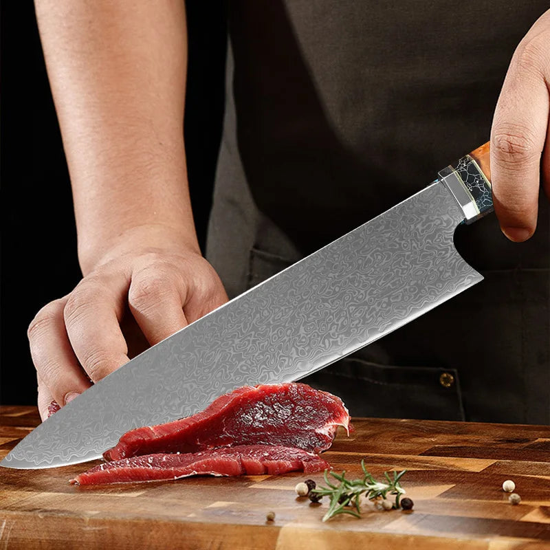 InLeung 67-Layer Damascus Steel Chef Knife Set – VG10 Kitchen Knife Set Qst