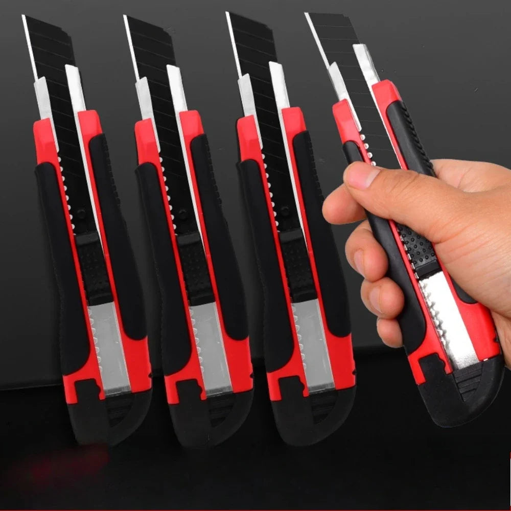 Utility Knife Ultra Sharp 18mm Blade Anti-Slip Rubber Handle Utility Knife Qme
