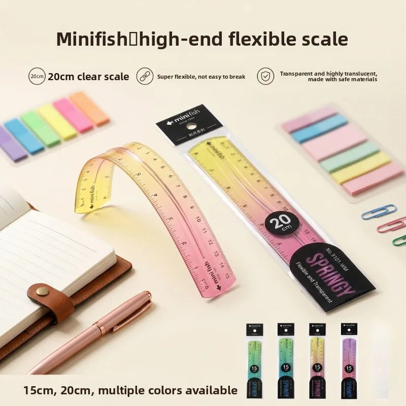 Flexible Rainbow Ruler 15cm/20cm – CM & Inch Dual Scale Flexible Ruler Qst