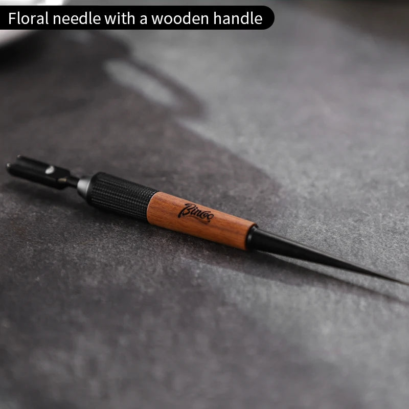 Stainless Steel Latte Art Pen – Wooden Handle Coffee Decorating Tool Latte Art Tool Qst xinyi
