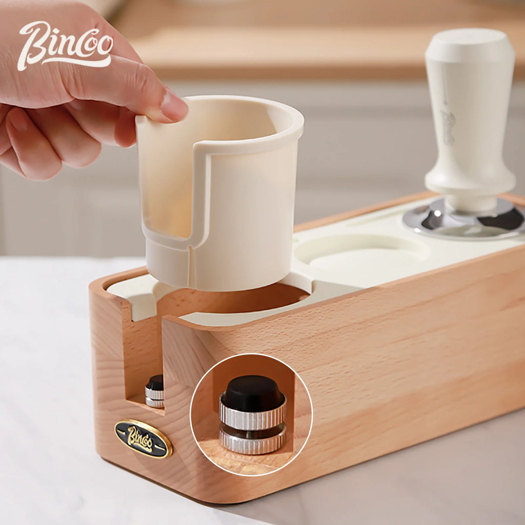 Bincoo 51/53/58mm Coffee Tamper Station – Beechwood Base Coffee Tamper Station Qst