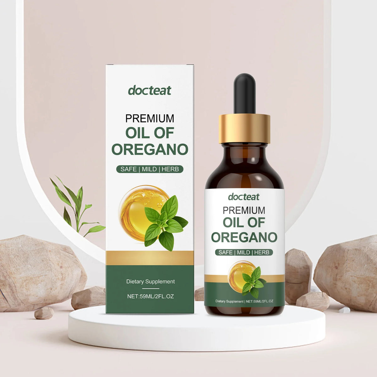 Docteat Oregano Oil Drops – Gut Health Supplement 59ml Herbal Supplement Drops Qst