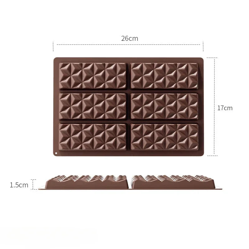 6-Hole Silicone Chocolate Bar Mold – Knafeh & Pistachio Silicone Baking Mold Qme Chocolate