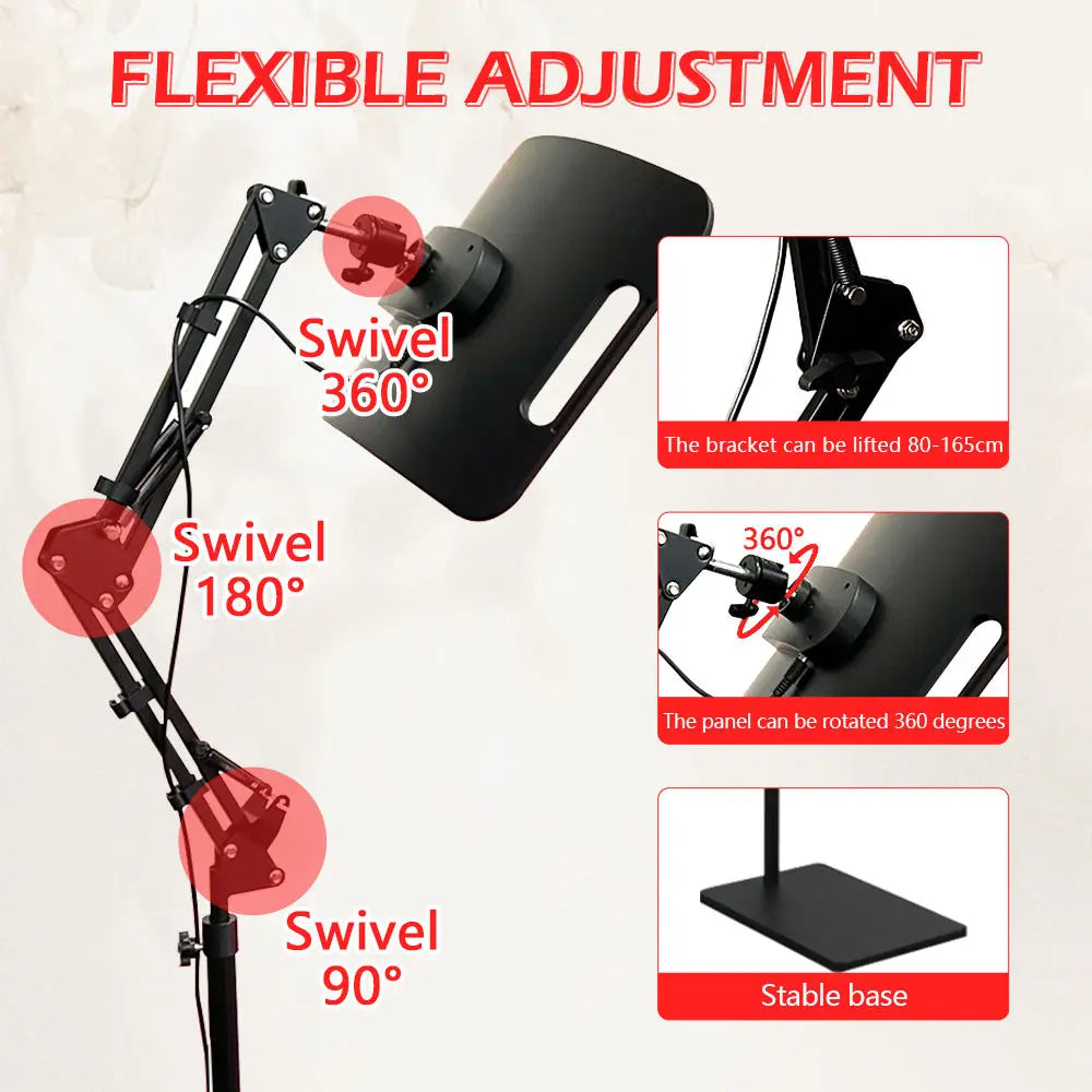 Red Light Therapy Panel 660nm 850nm LED with Adjustable Stand Red Light Therapy Panel Qst