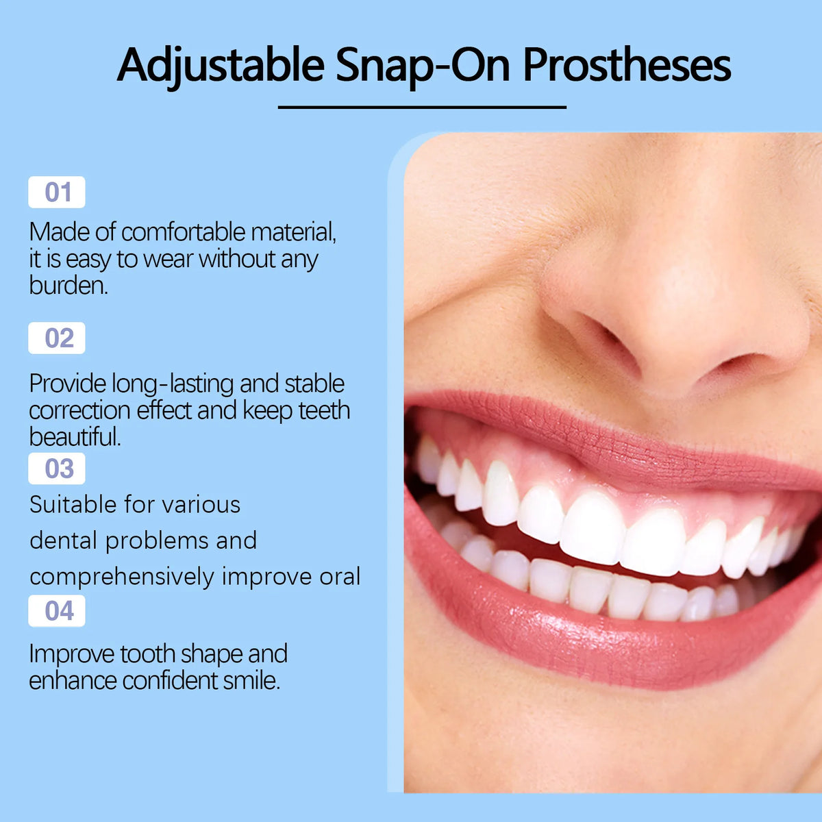 Snap-On Teeth Veneers – Adjustable Cosmetic Smile Set Cosmetic Teeth Veneers Qst