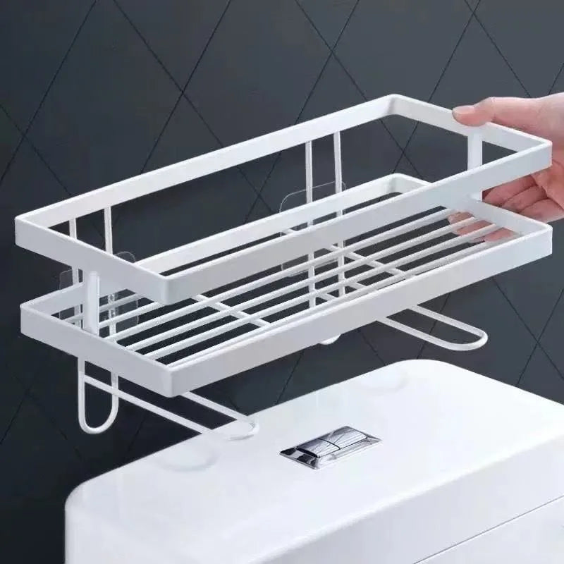 Double Layer Toilet Storage Rack – No-Drill Bathroom Organizer Bathroom Storage Rack Qme