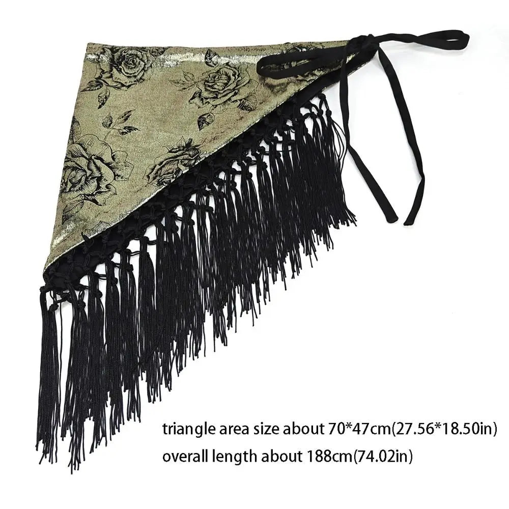 Triangular Tassel Waist Belt Butt Curtain | Boho Ethnic Style Waist Belt Accessory Qme