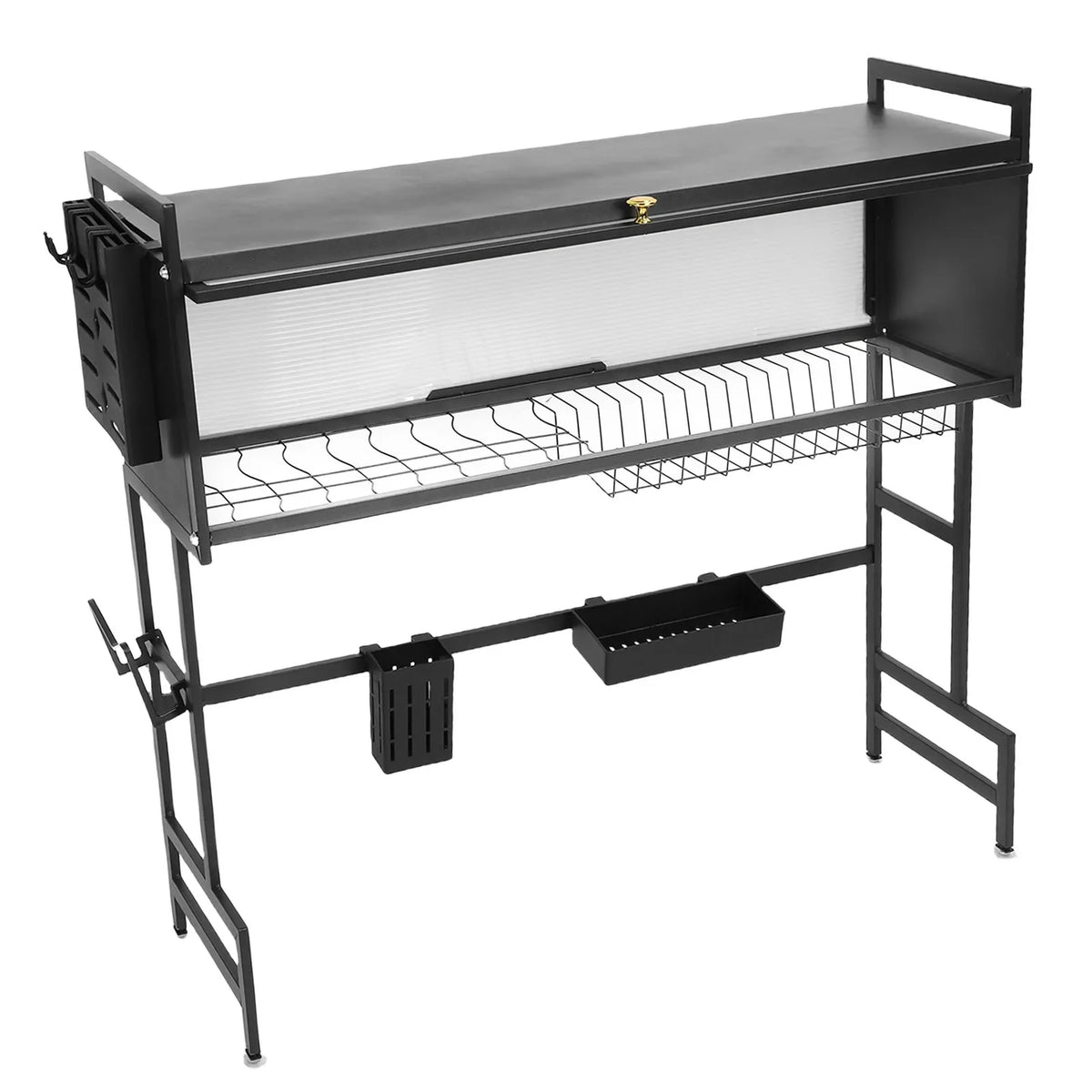 2-Tier Over-Sink Dish Drying Rack | Carbon Steel Space Saver Over-Sink Dish Rack Qme Default Title